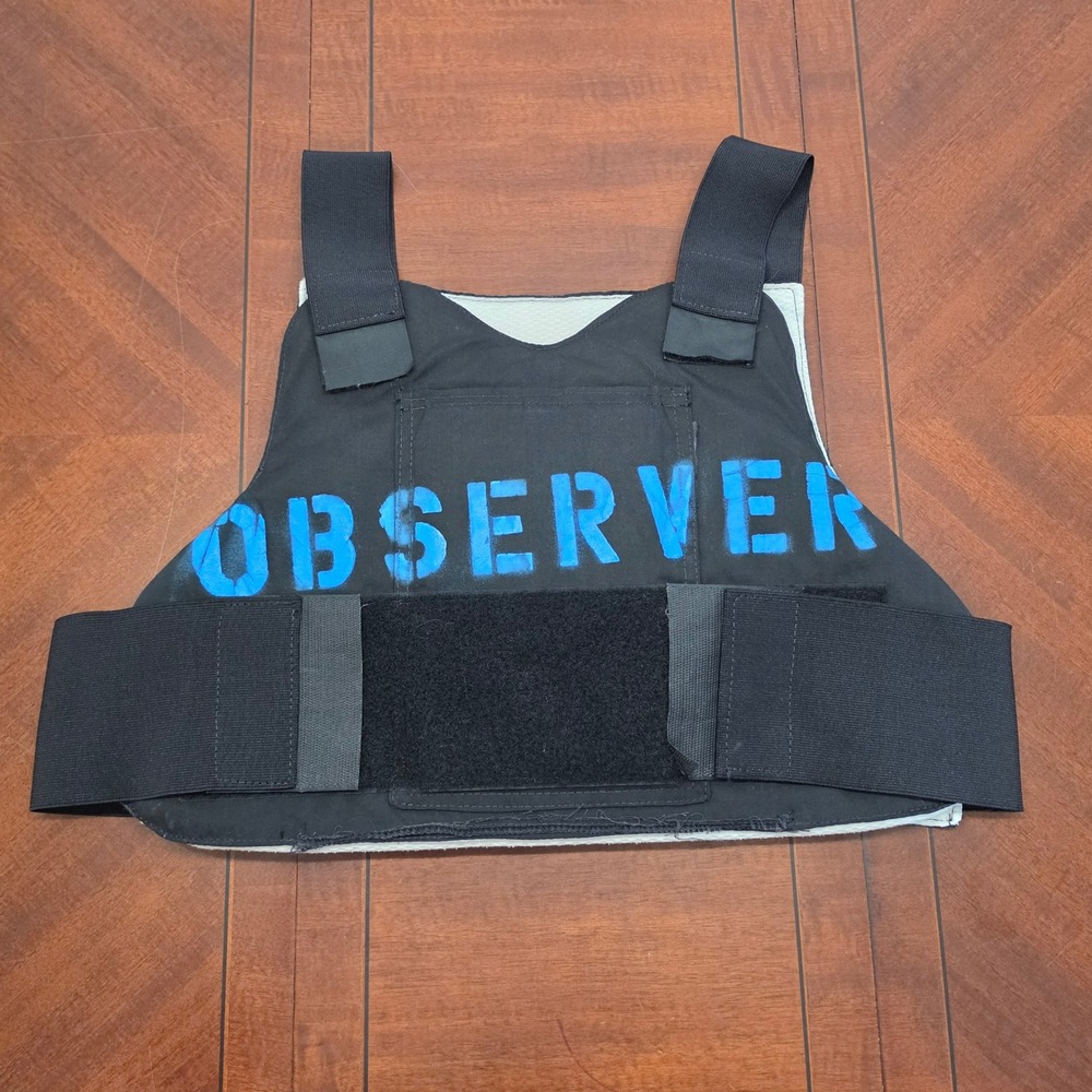 Second Chance Vest Carrier Male Black Observer Tactical Security Press Costume